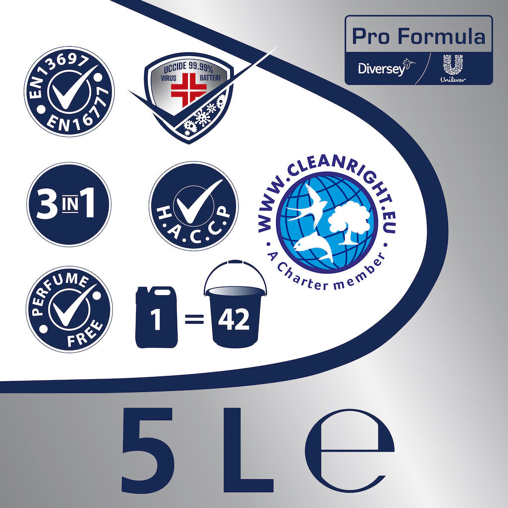 Disinfettante detergente sgrassante per pavimenti Lysoform Taski Clor Plus 5 litri