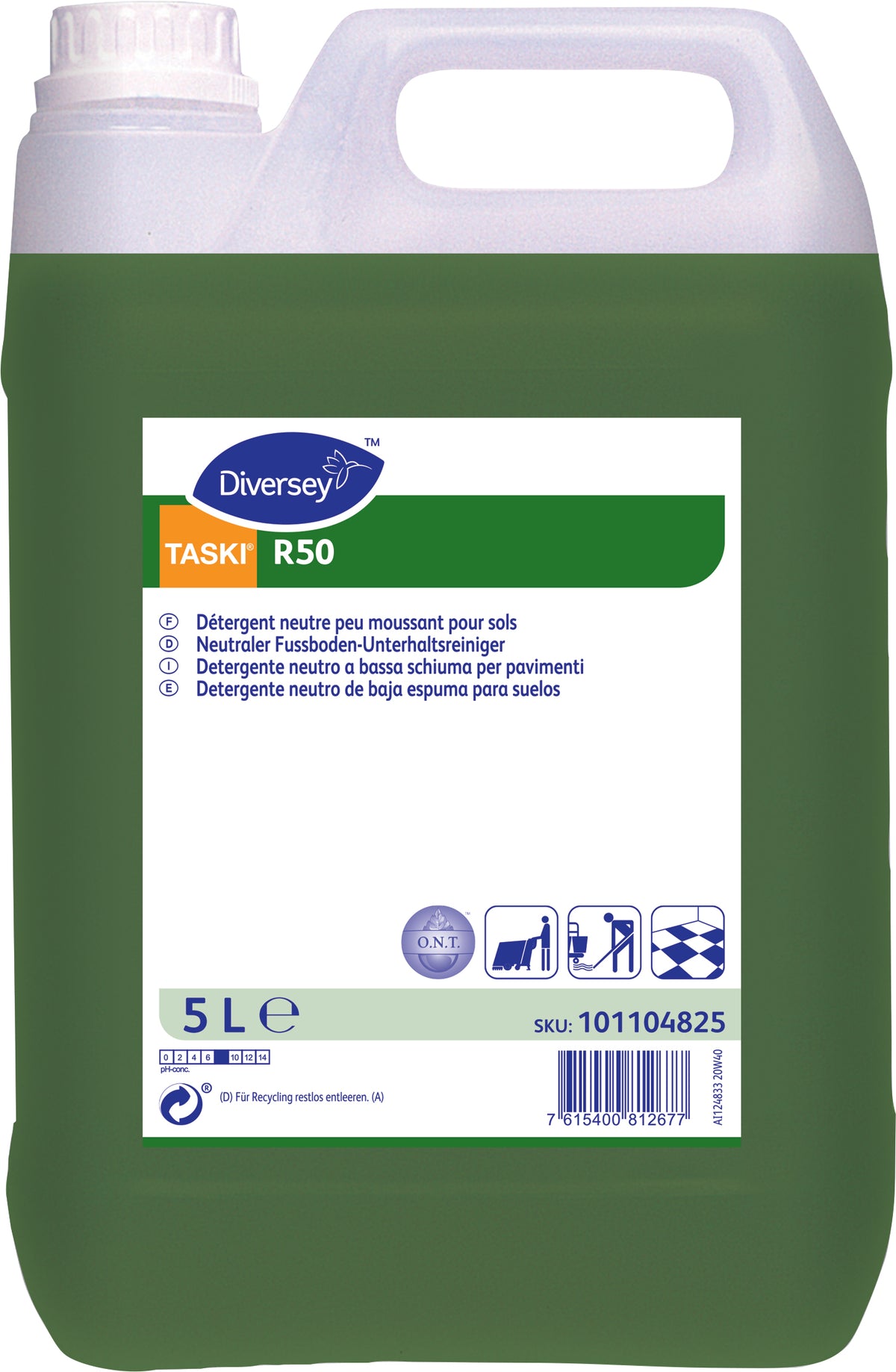 Detergente neutro a bassa schiuma per pavimenti Diversey TASKI R50 5 litri