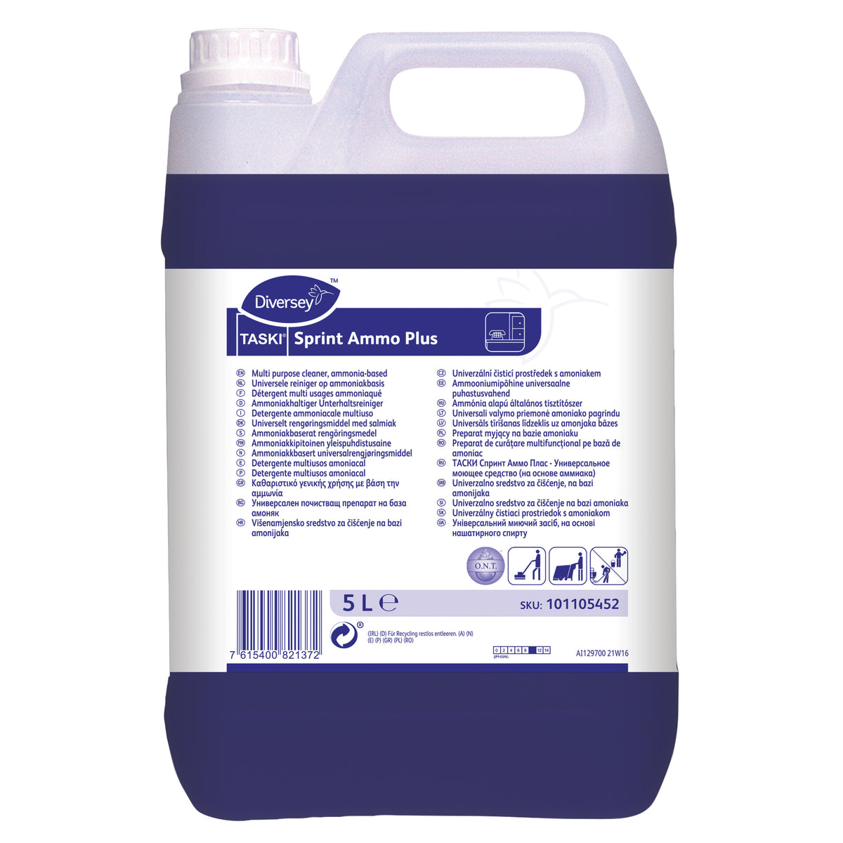 Detergente multiuso ammoniacale Diversey TASKI Sprint Ammo Plus 5 litri