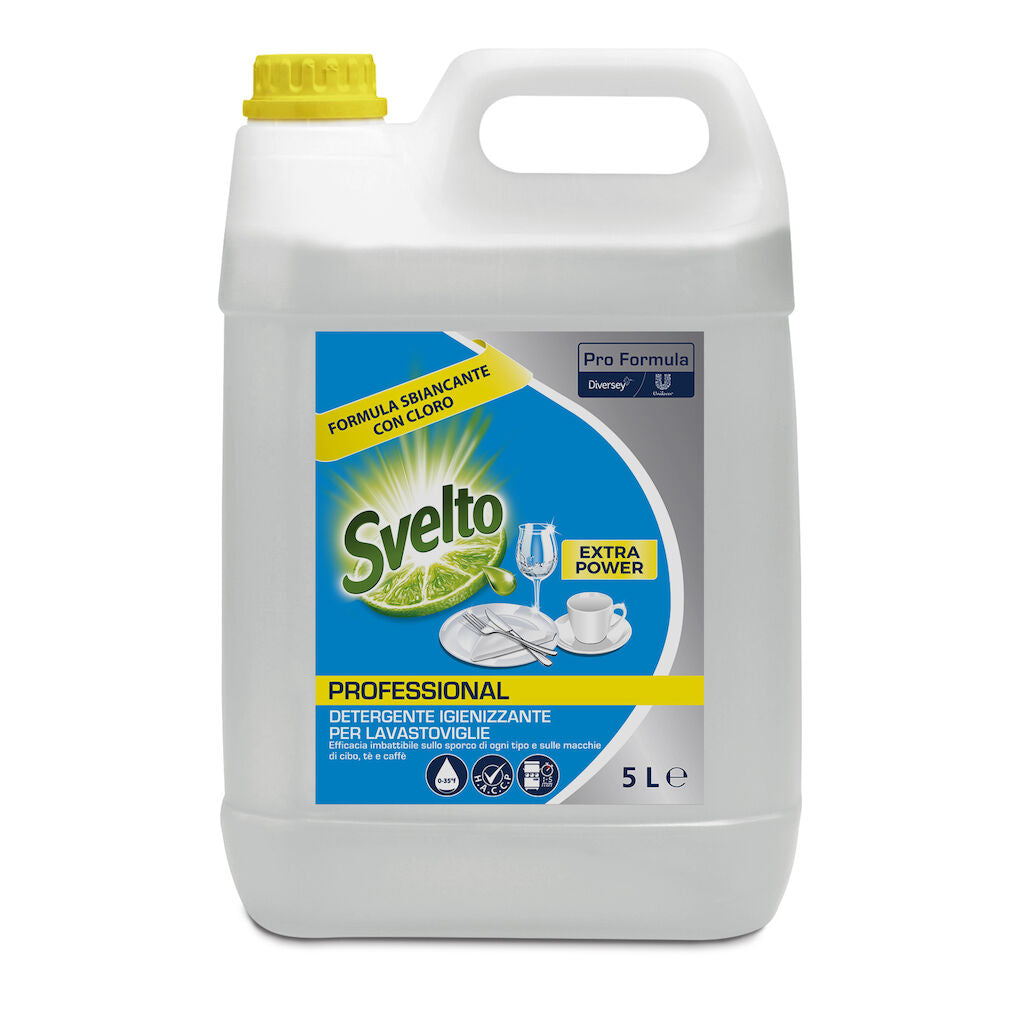 Detergente liquido clorinato per lavastoviglie Svelto Extra Power 5 litri