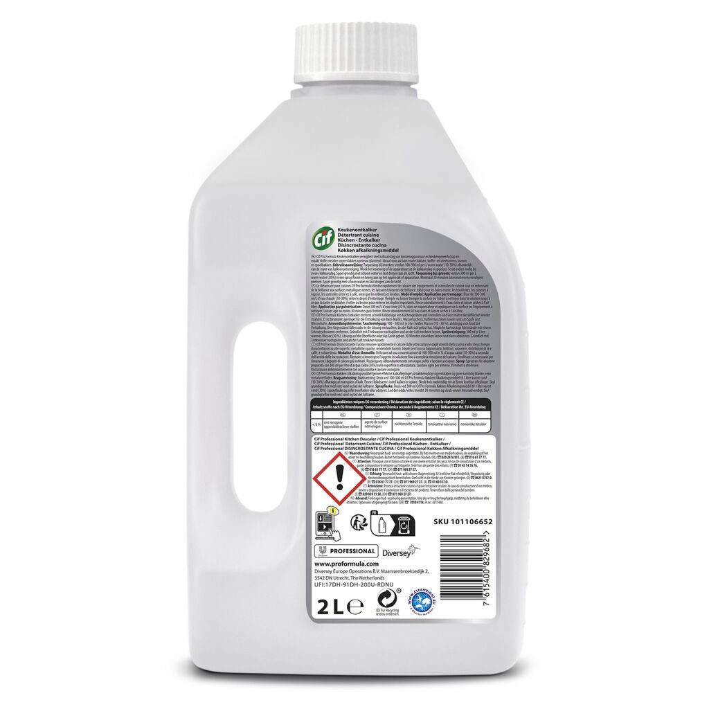 Disincrostante anticalcare liquido per cucina Cif Professional 2 litri