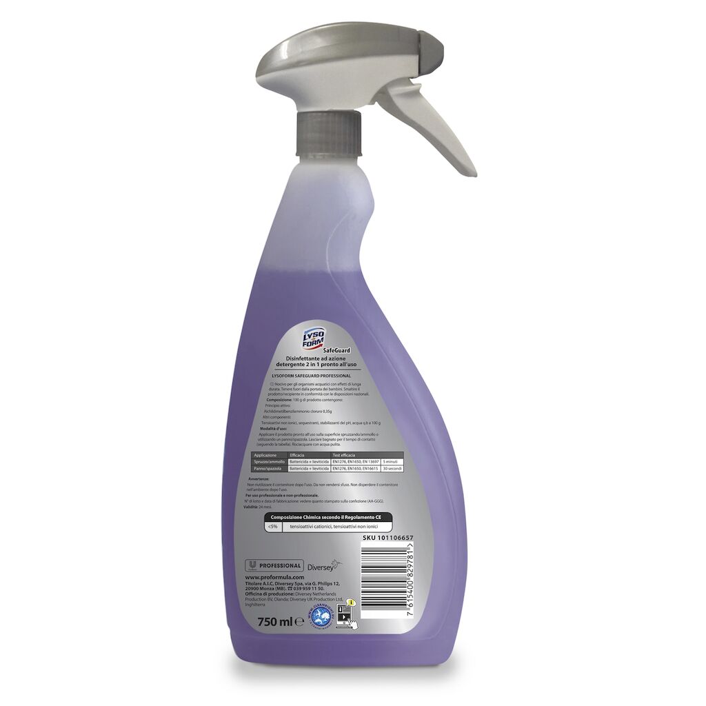 Detergente disinfettante Diversey Lysoform Safeguard 6X750 ml