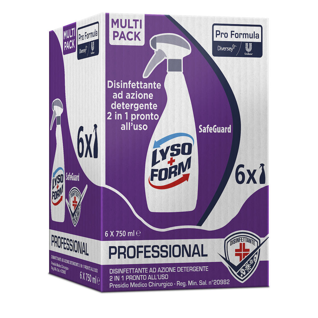 Detergente disinfettante Diversey Lysoform Safeguard 6X750 ml