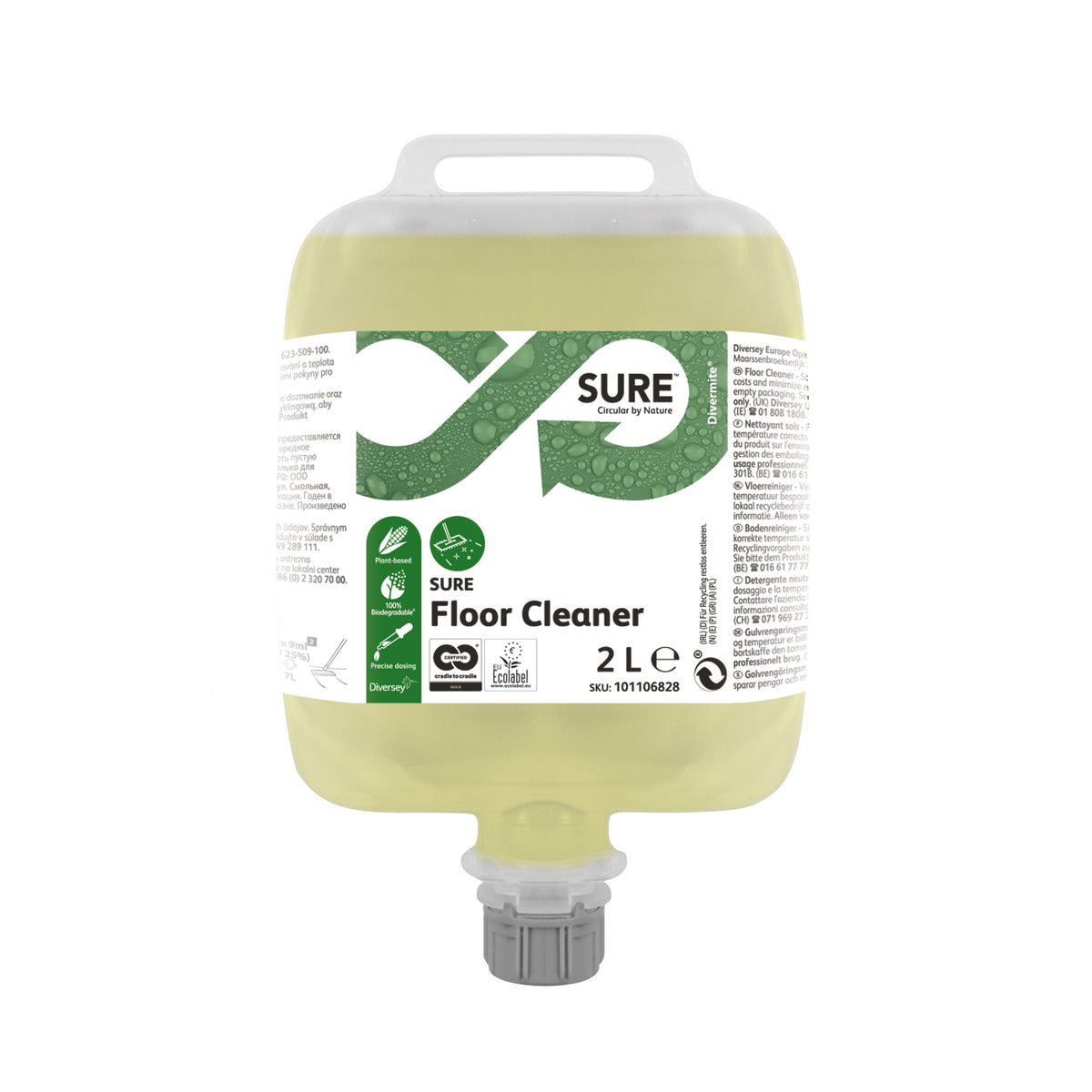 Detergente neutro per pavimenti in Divermite Diversey SURE Floor Cleaner DVM 2 litri