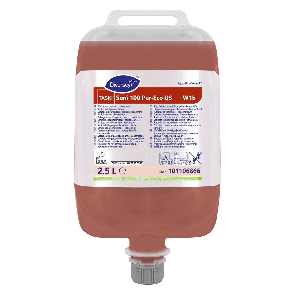 Detergente per il bagno in QuattroSelect Diversey TASKI Sani 100 Pur-Eco QS 2,5 litri