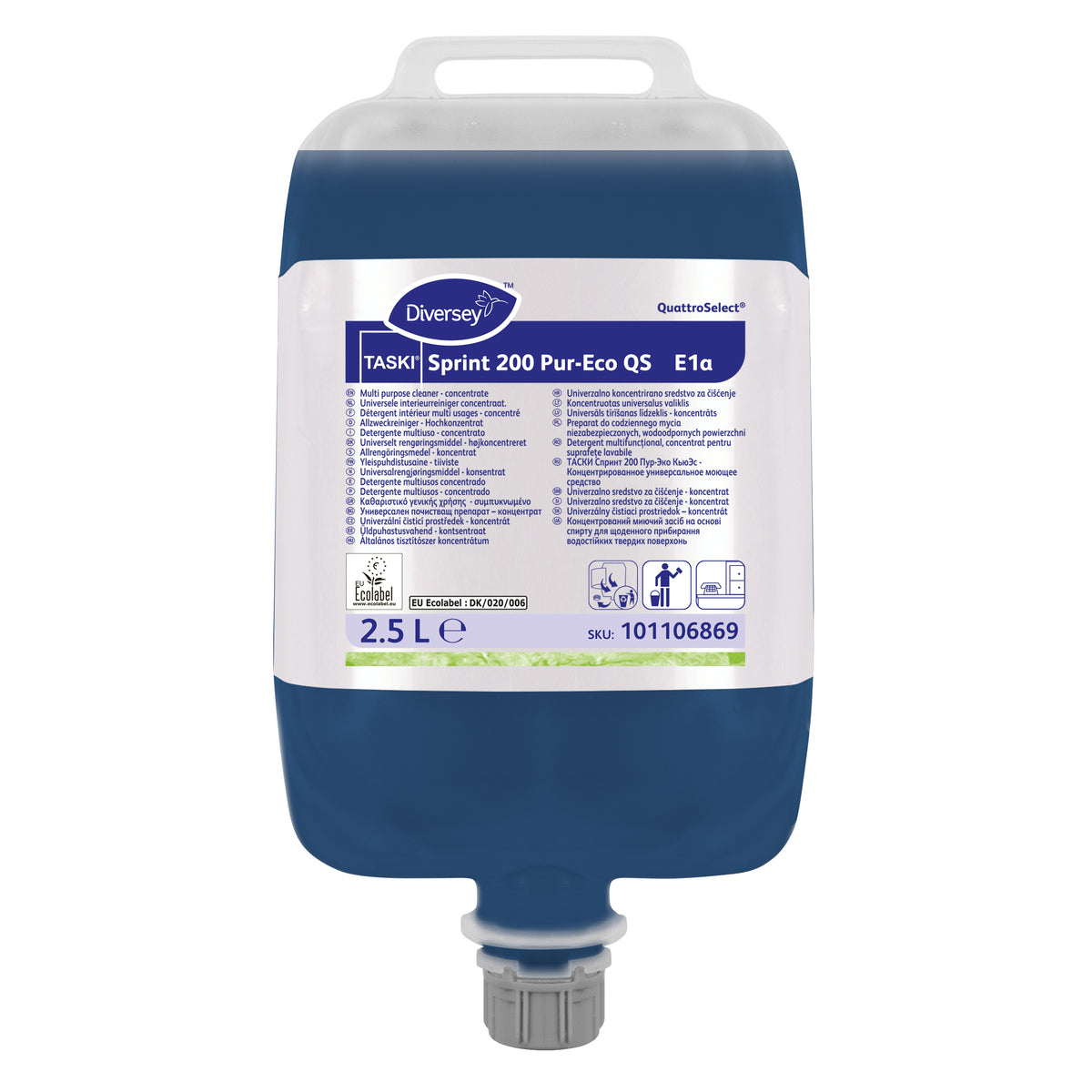 Detergente multiuso in QuattroSelect Diversey TASKI Sprint 200 Pur-Eco QS 2,5 litri