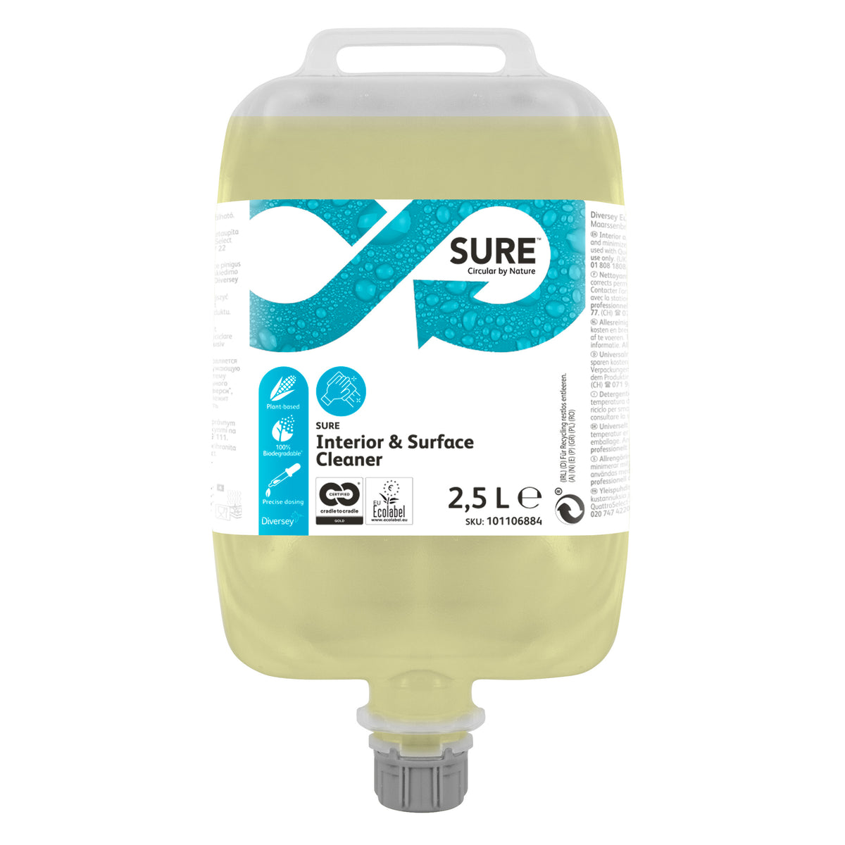 Detergente multiuso in cartuccia QuattroSelect Diversey SURE Interior & Surface Cleaner QS 2,5 litri