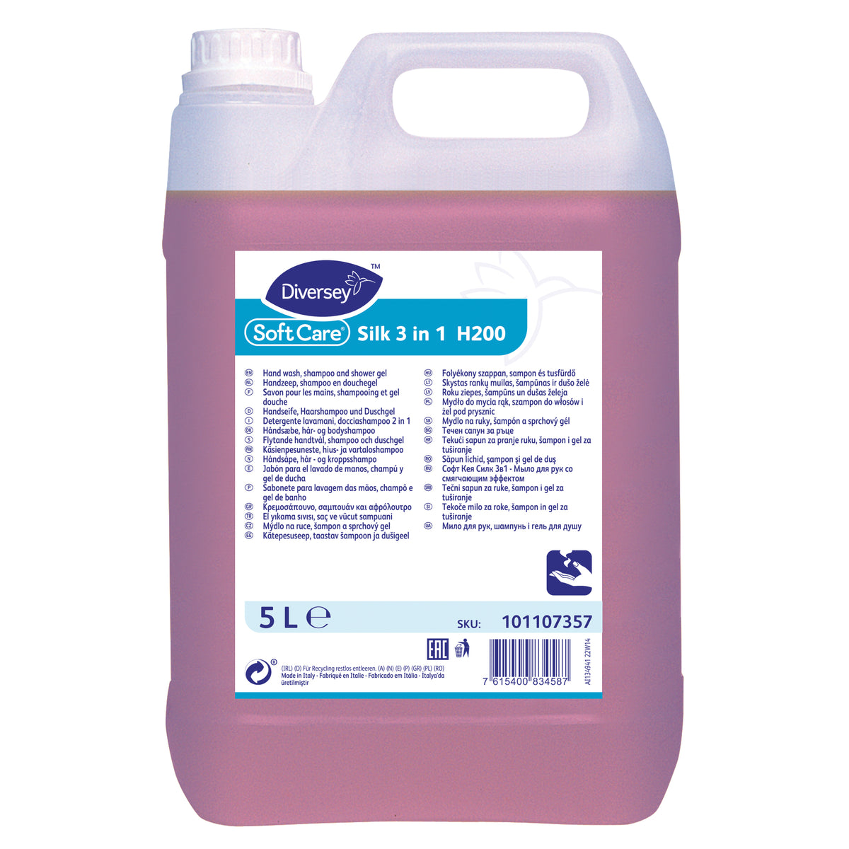 Detergente delicato mani corpo e capelli Diversey Soft Care Silk 3 in 1 H200 2x5 litri
