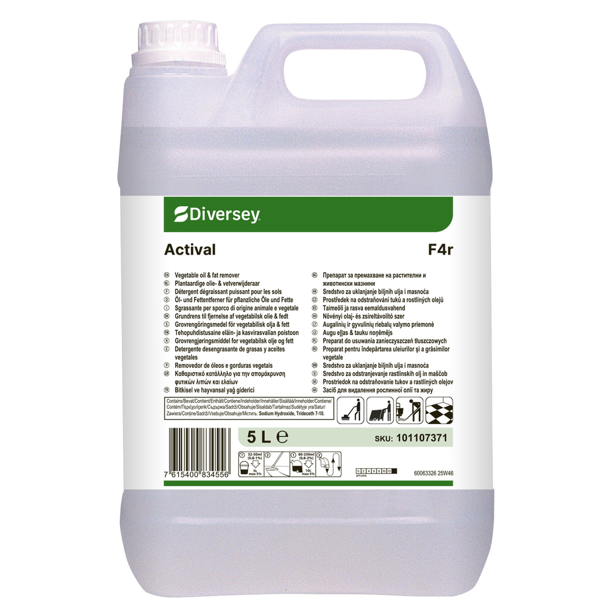 Sgrassante per grassi animali e vegetali Diversey Actival 2x5 litri