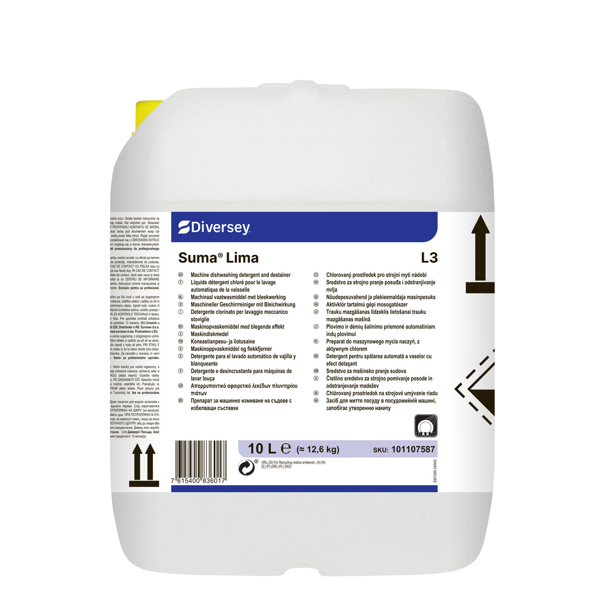Detergente clorinato lavastoviglie acque medie Diversey Suma Lima L3 10 litri