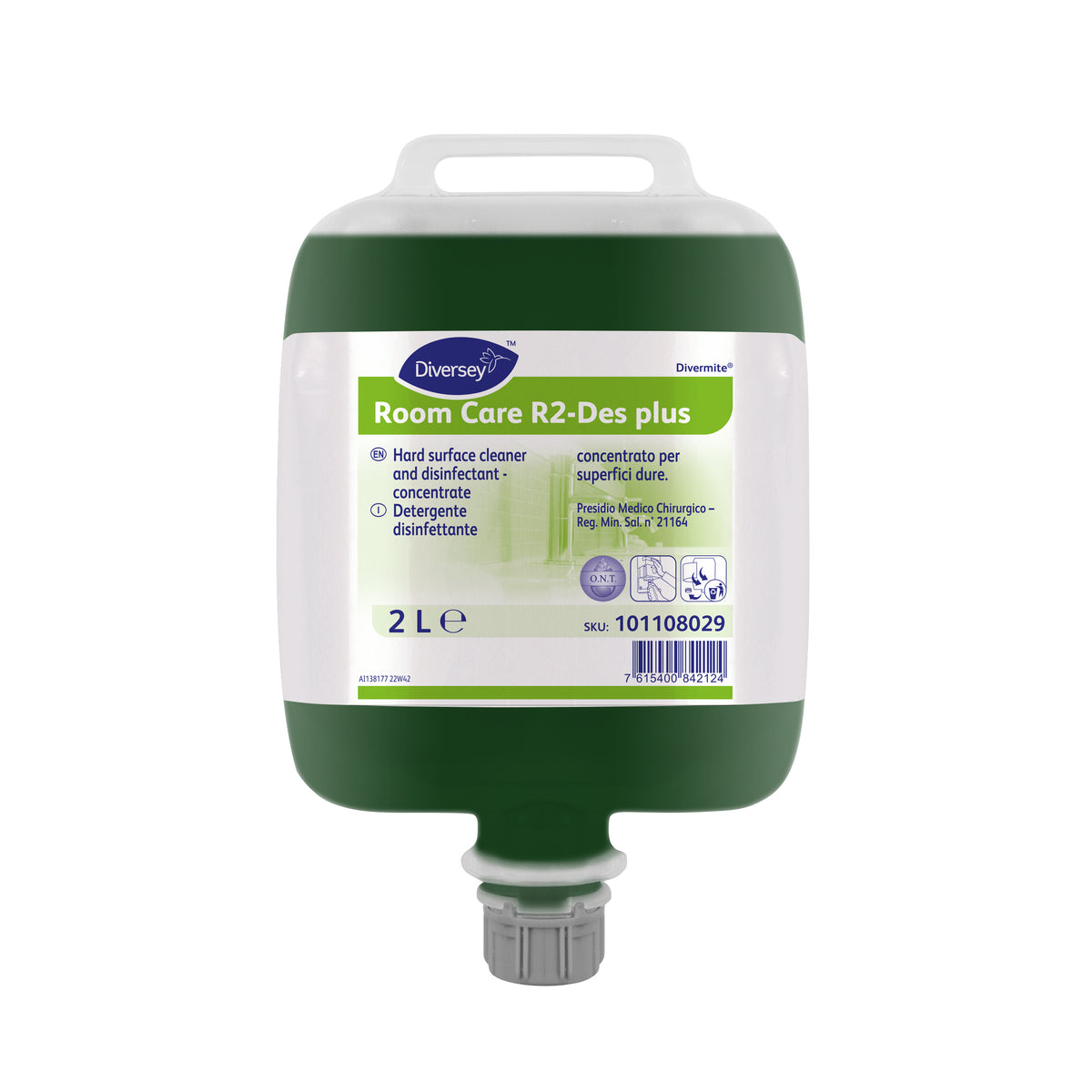 Detergente disinfettante concentrato in cartucce Divermite Diversey Room Care R2 2x2 litri