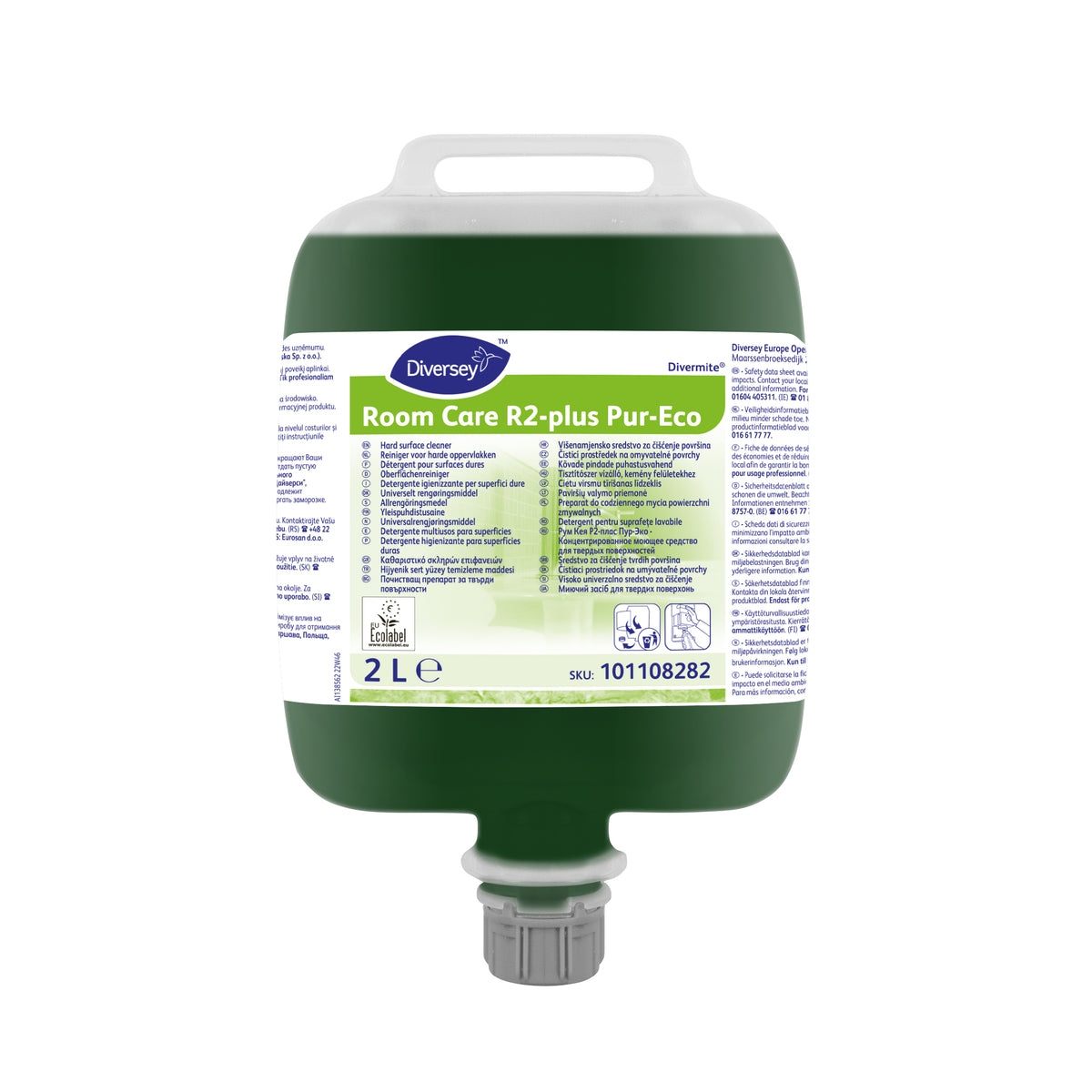 Detergente per superfici dure concentrato Diversey Room Care R2-plus Pur-Eco 2 litri