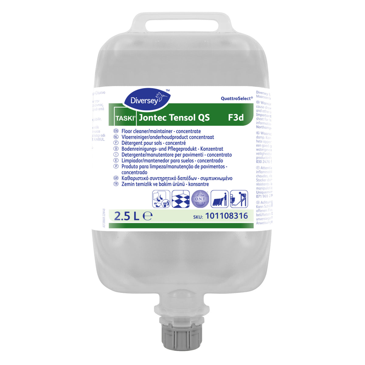Detergente manutentore per pavimenti in QuattroSelect Diversey TASKI Jontec Tensol QS F3d 2x2,5 litri
