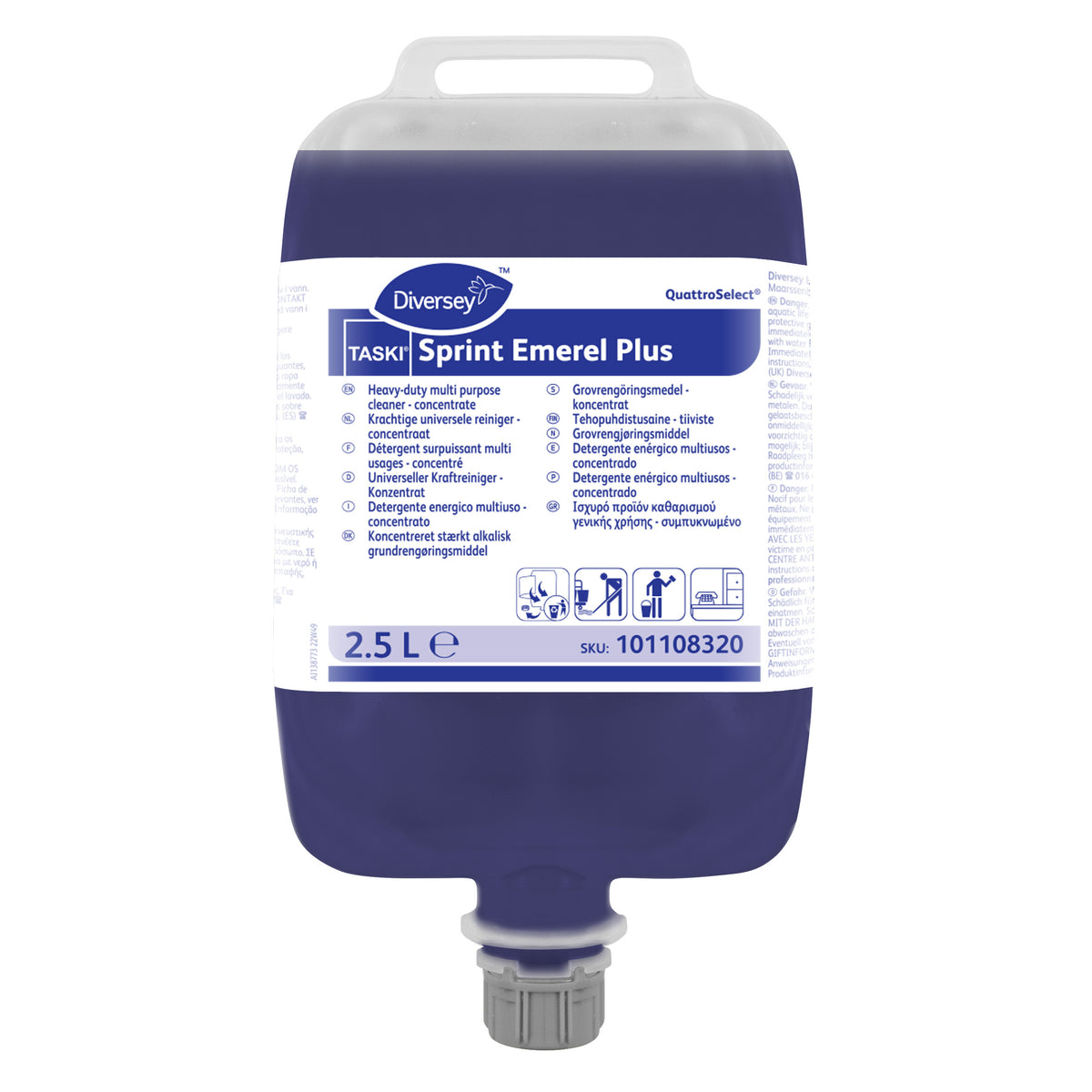 Detergente energico multiuso in QuattroSelect Diversey TASKI Sprint Emerel Plus QS 2,5 litri