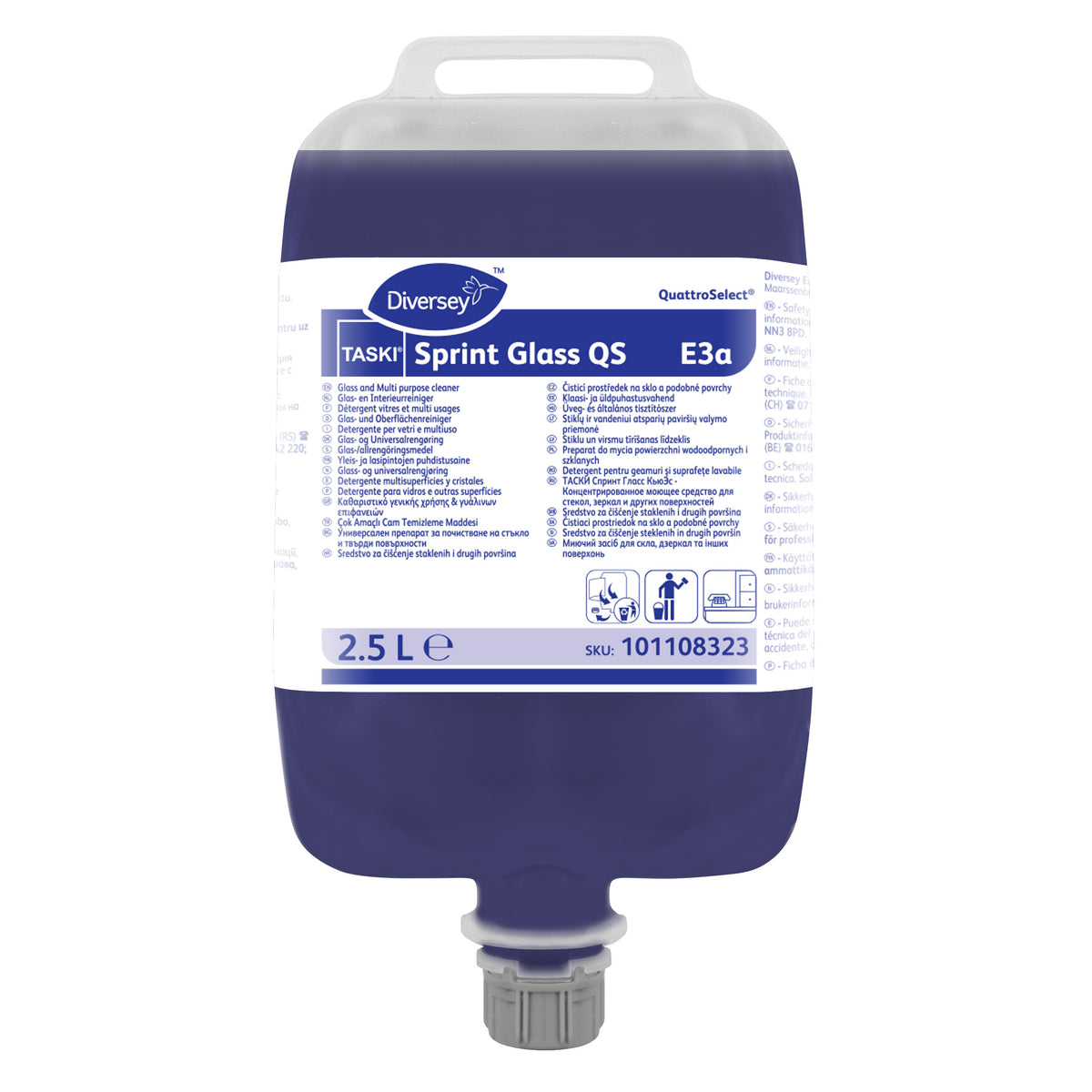 Detergente per vetri e multiuso in QuattroSelect Diversey TASKI Sprint Glass QS E3a 2x2,5 litri