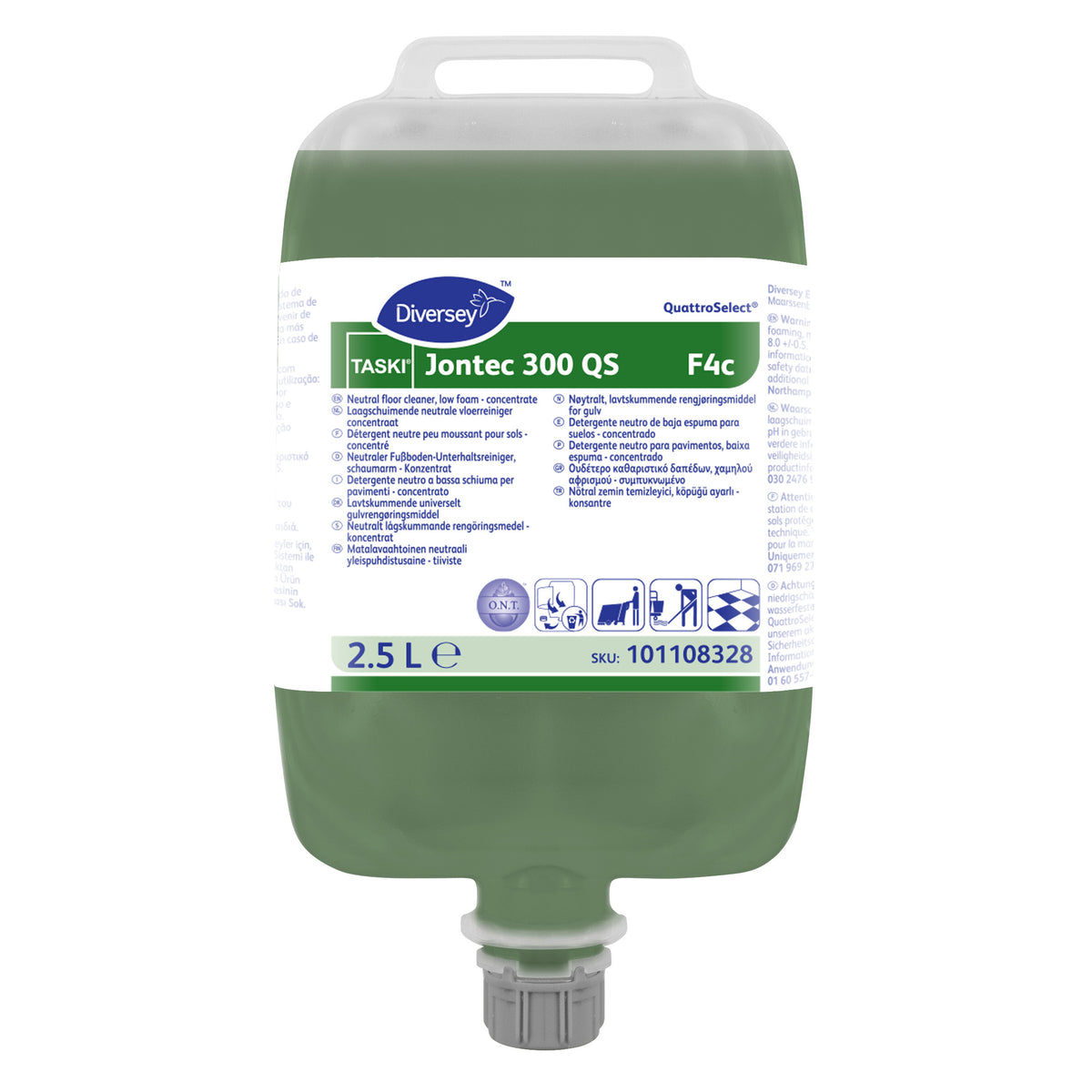 Detergente neutro per pavimenti in QuattroSelect Diversey TASKI Jontec 300 QS F4c 2x2,5 litri