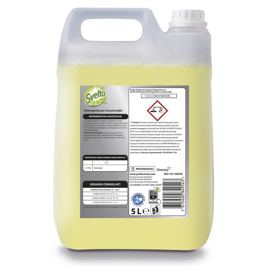 Detergente liquido per lavastoviglie Svelto Original Power 5 litri
