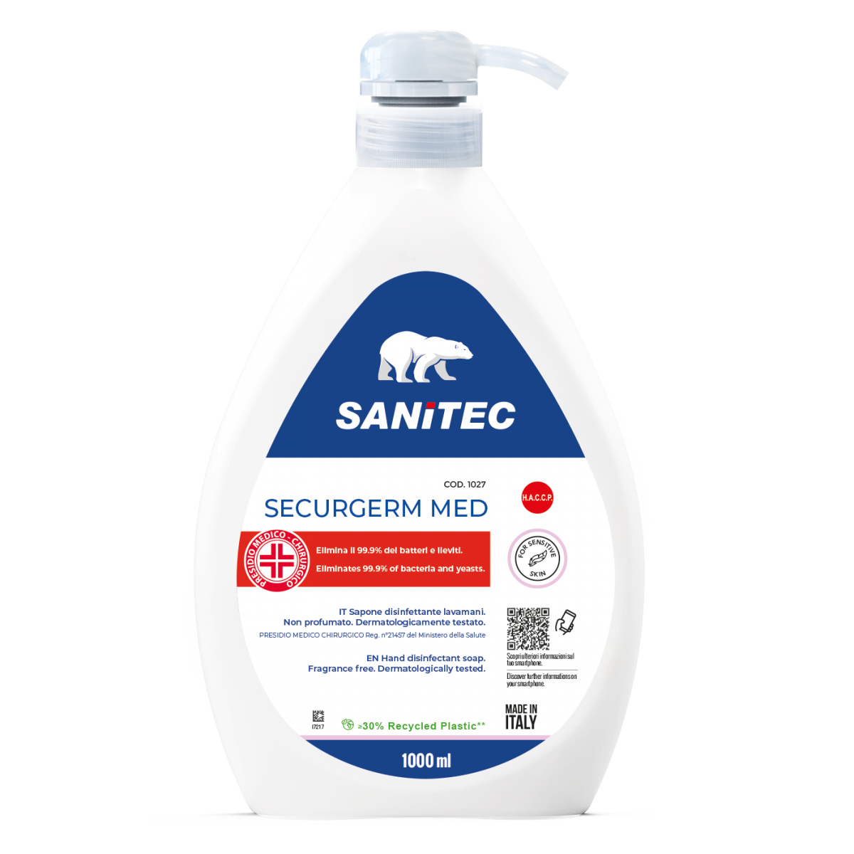 Sapone lavamani disinfettante PMC Sanitec Securgerm Med 1 litro