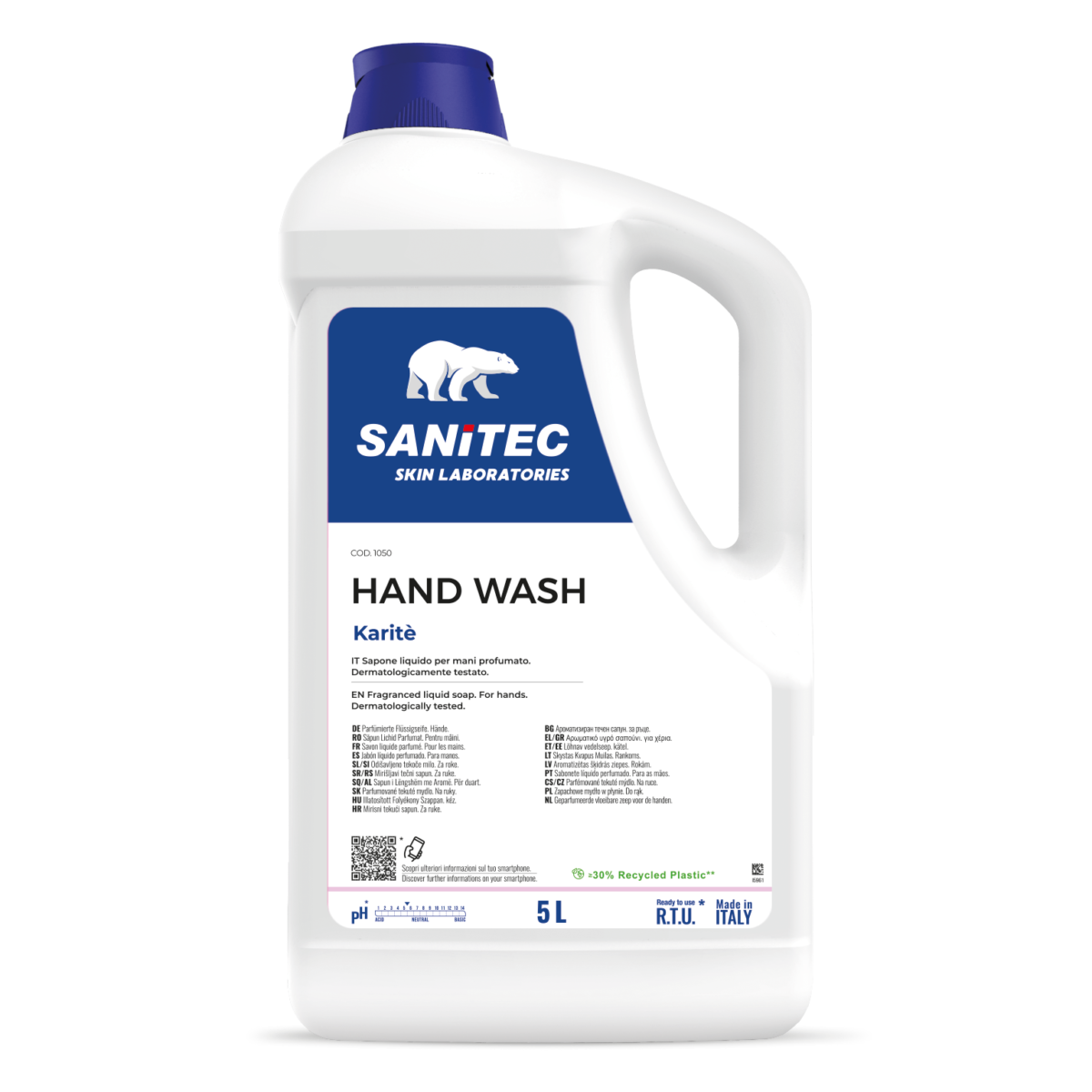 Sapone liquido mani Sanitec Hand Wash Karitè 5 litri