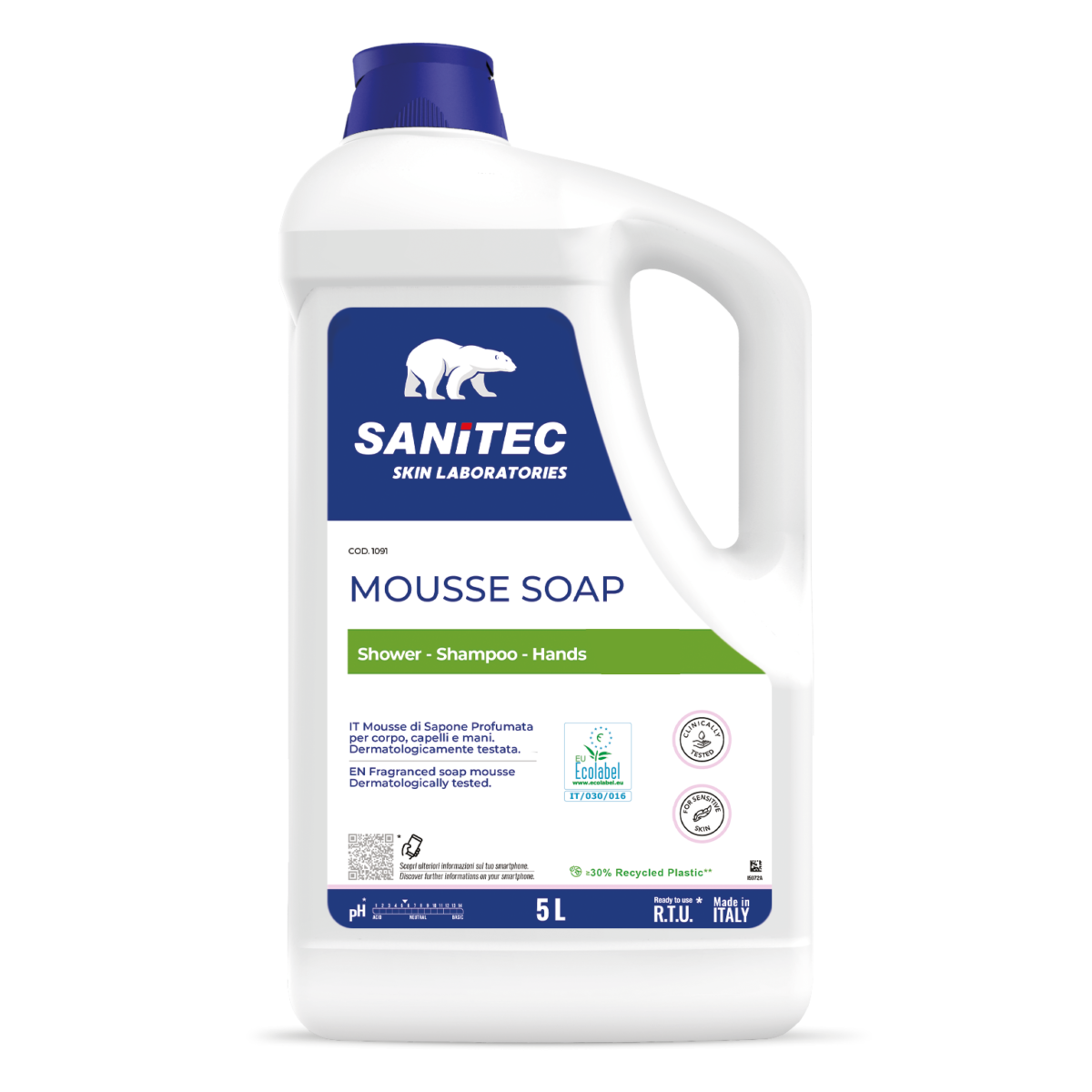Sapone in mousse Ecolabel Sanitec Mousse Soap Green Power 5 litri