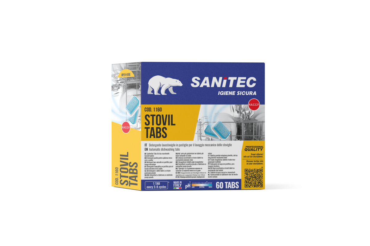 Detergente in pastiglie per lavaggio stoviglie Sanitec Stovil Tabs 60 pz