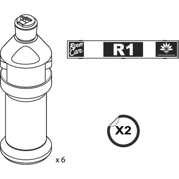 Kit bottiglie vuote da Divermite/Diverflow per Room Care R1 Pur-Eco R1 6 pezzi