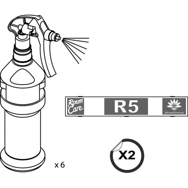 Kit bottiglie vuote da Divermite/Diverflow per Room Care R5 R5 6 pezzi