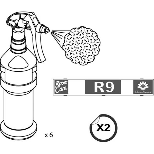 Kit bottiglie vuote da Divermite/Diverflow per Room Care R9 Pur-Eco R9 6 pezzi