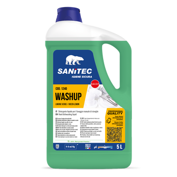 Detergente per lavaggio manuale stoviglie Sanitec Washup Limone Verde 5 lt
