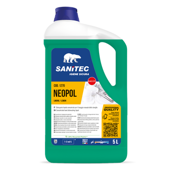 Detergente concentrato per lavaggio manuale stoviglie Sanitec Neopol Limone 5 litri