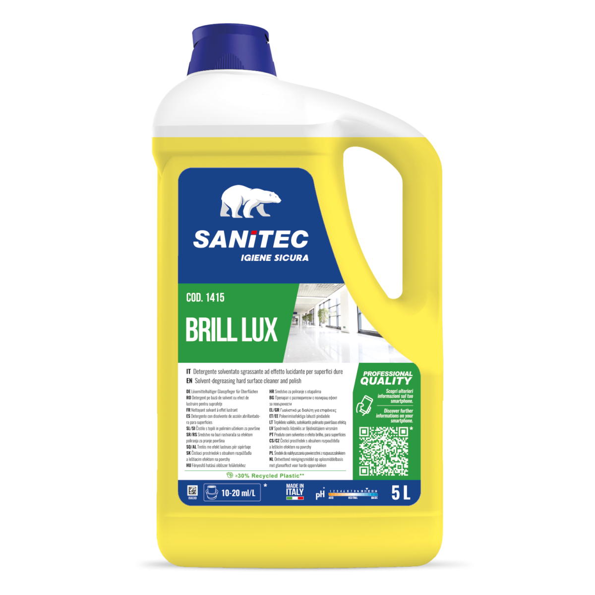 Detergente lucidante per pavimenti Sanitec Brill Lux 2x5 litri