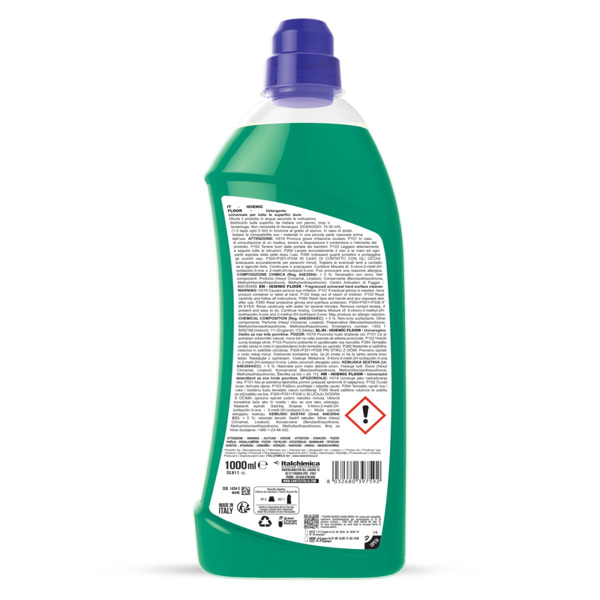 Detergente per pavimenti Sanitec Igienic Floor Mela Verde 1 lt