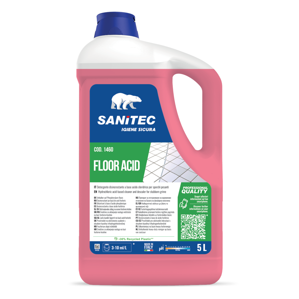 Disincrostante per pavimenti sporchi pesanti Sanitec Floor Acid 5 litri