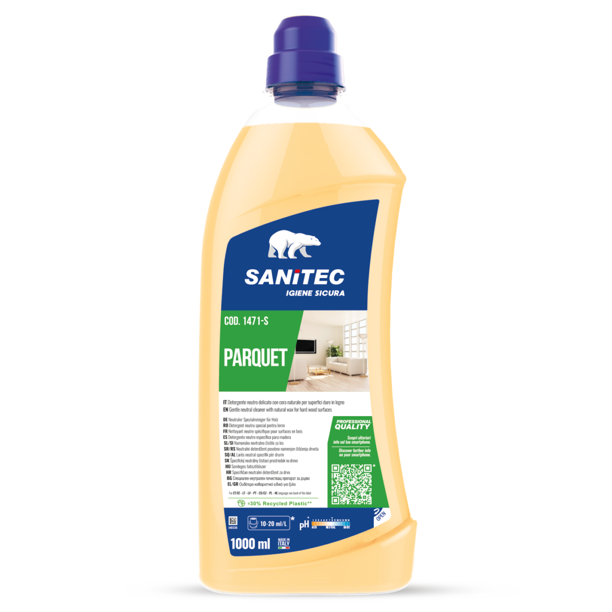 Detergente neutro per parquet Sanitec Parquet 6x1 litro