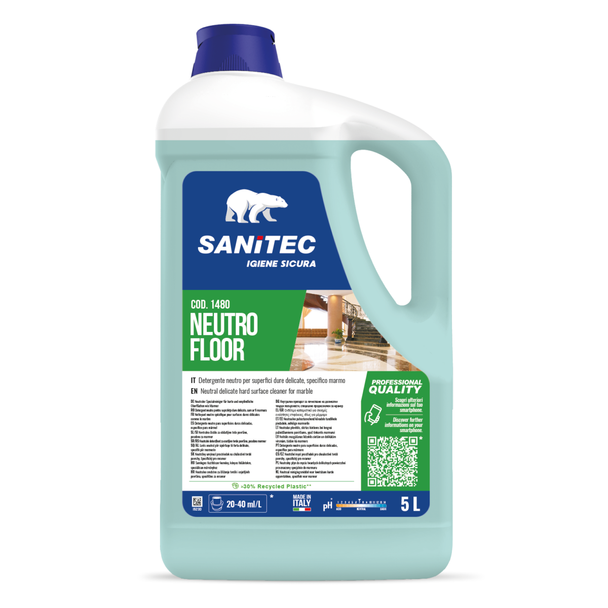 Detergente neutro per pavimenti delicati Sanitec Neutro Floor 5 litri