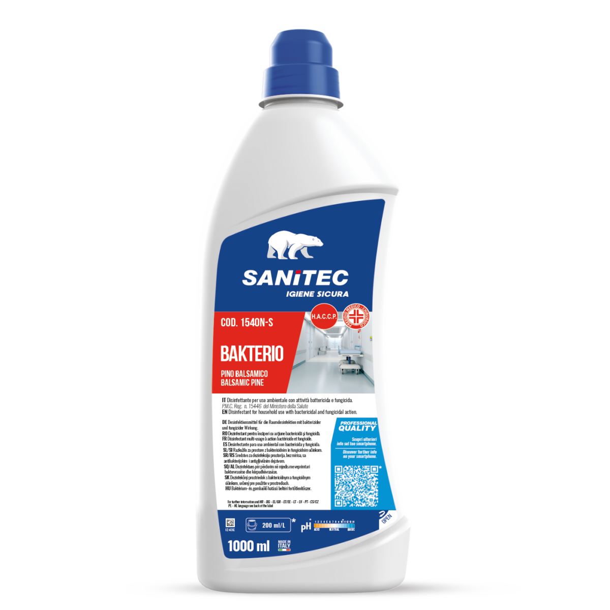 Disinfettante battericida e fungicida Sanitec Bakterio 1 litro