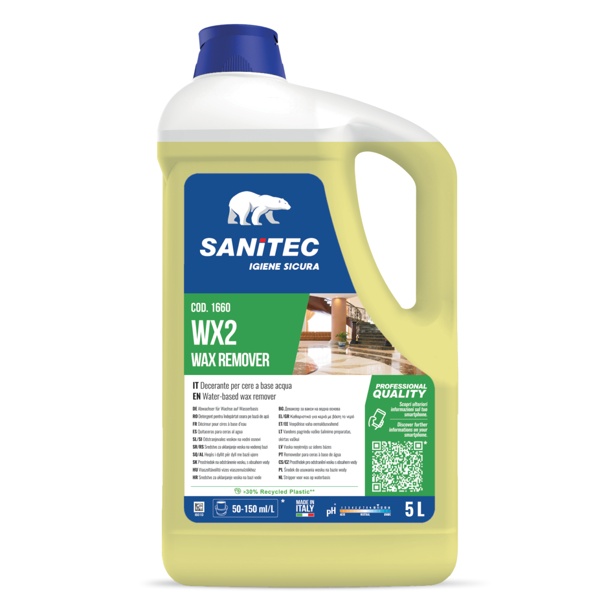 Decerante per pavimenti Sanitec WX2 Wax Remover 5 litri