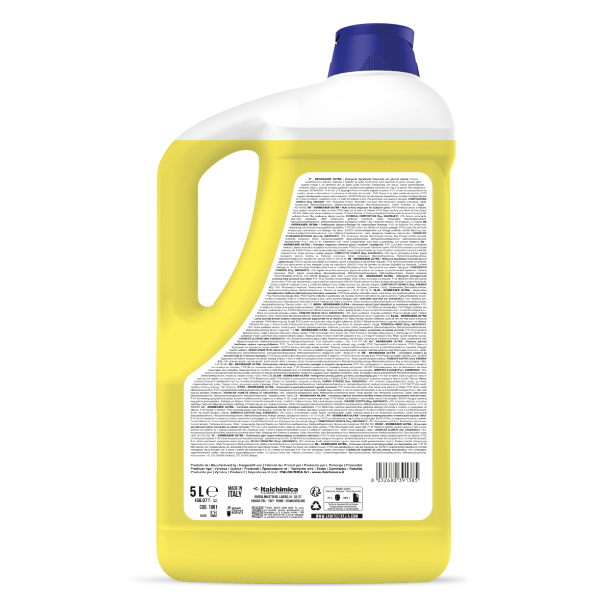 Detergente sgrassante Sanitec Degreaser Ultra Limone 5 litri