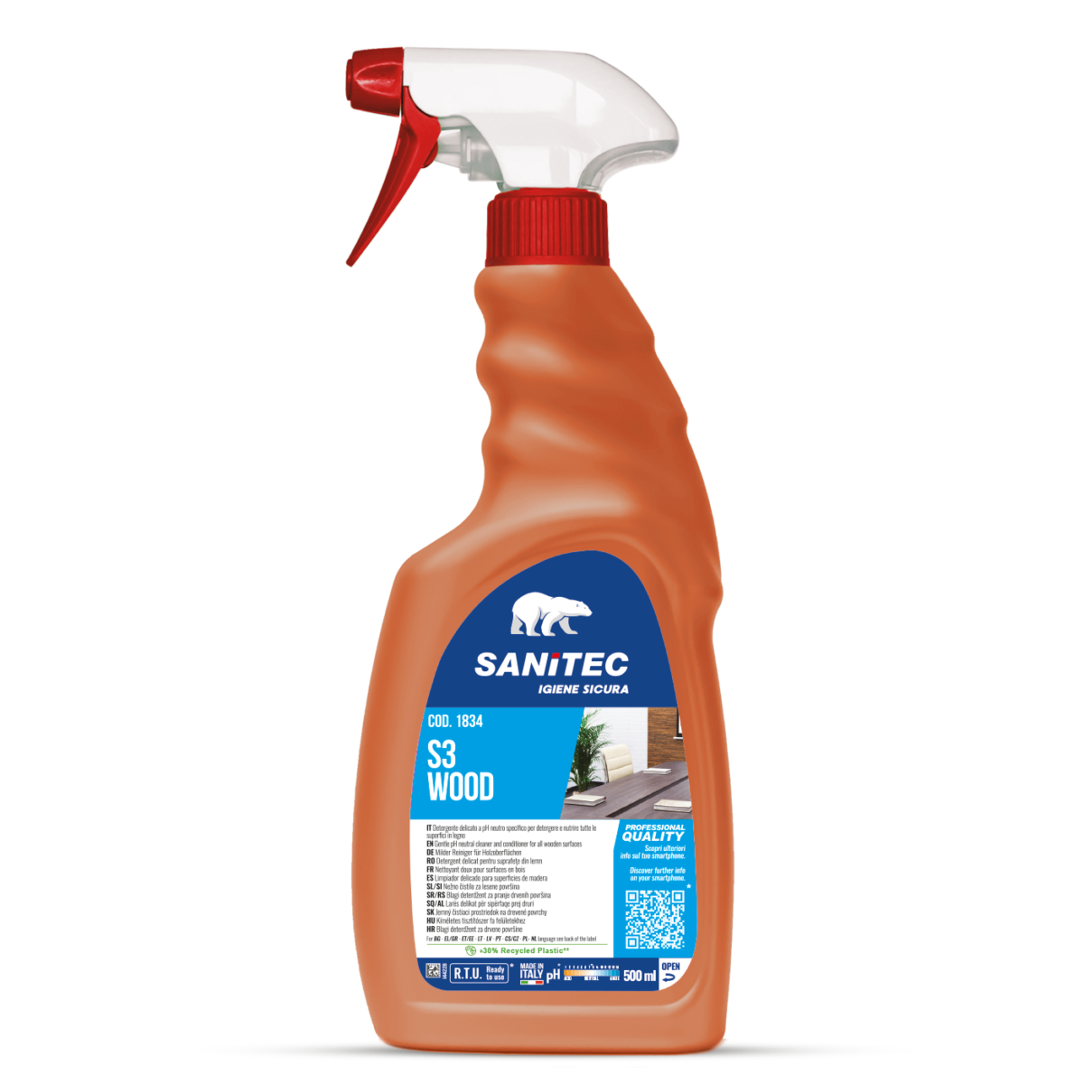 Detergente per superfici in legno Sanitec S3 Wood 500 ml