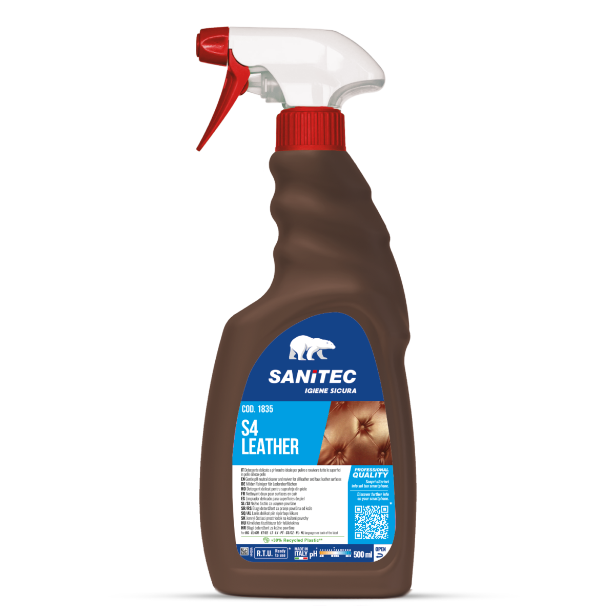 Detergente per pelle ed ecopelle Sanitec S4 Leather 500 ml
