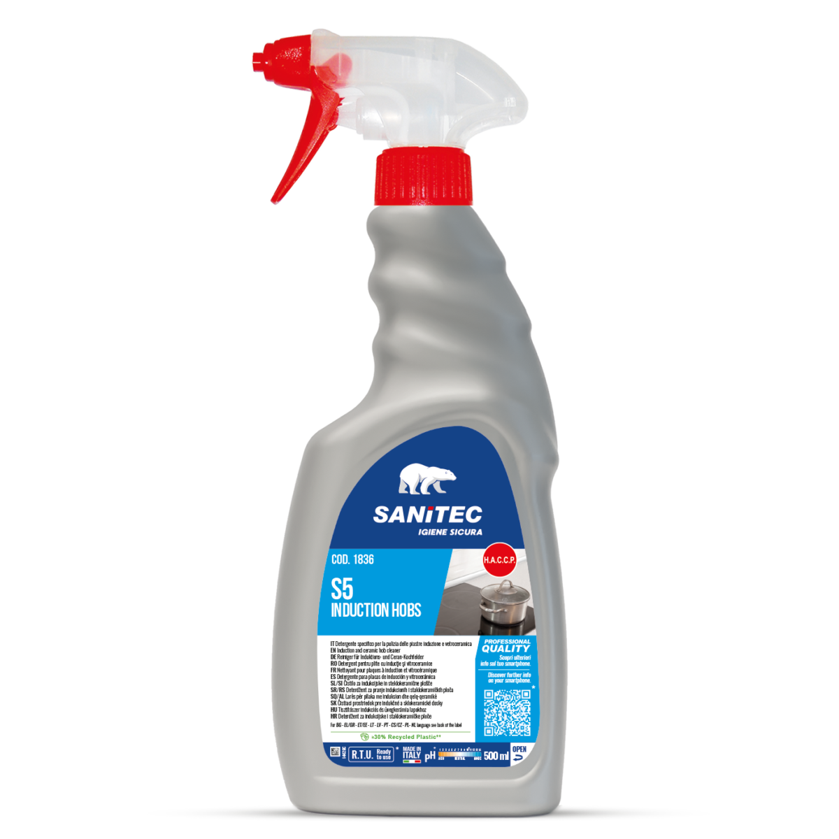 Detergente per piani a induzione e vetroceramica Sanitec S5 Induction Hobs 500 ml