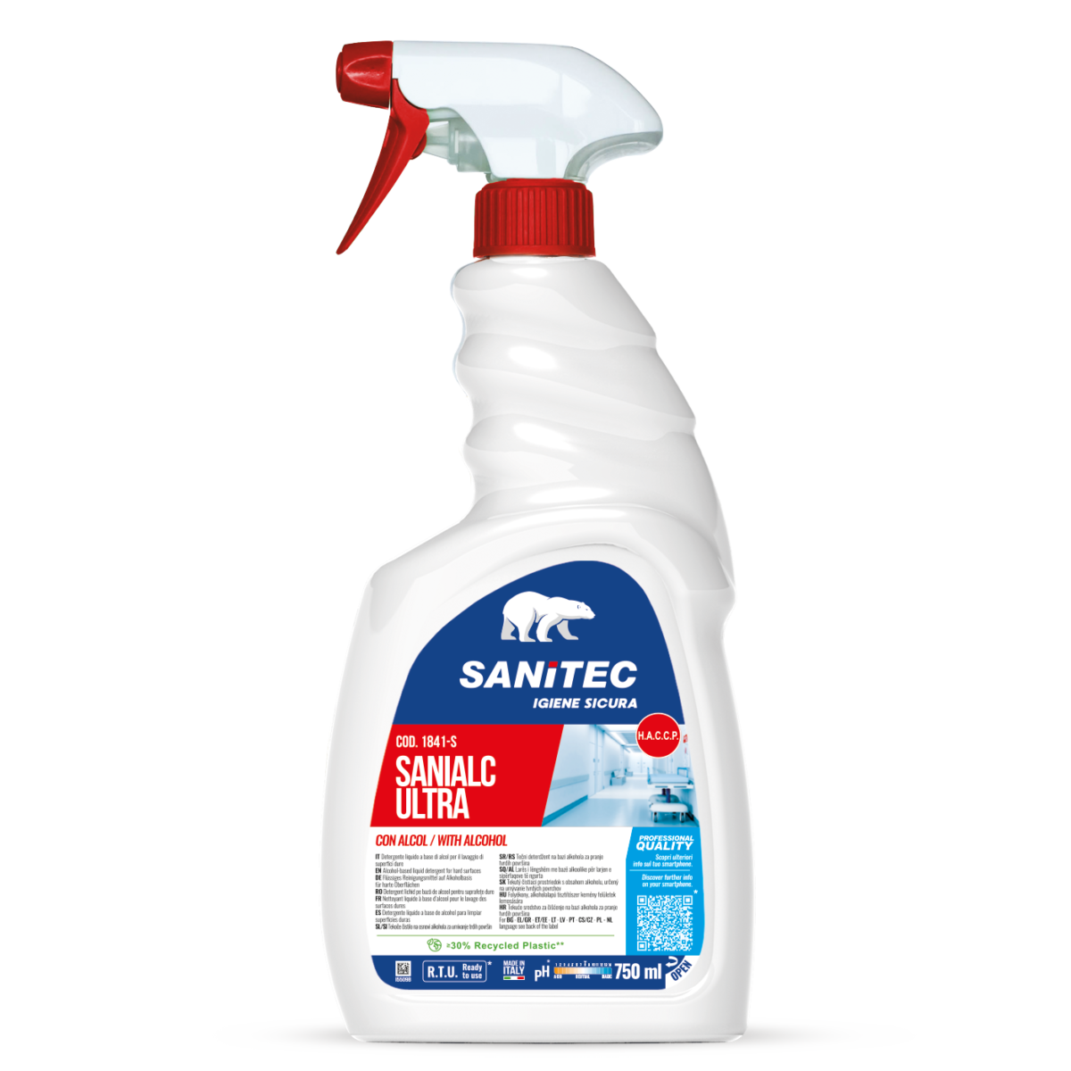 Detergente alcolico per superfici dure Sanitec Sanialc Ultra 750 ml