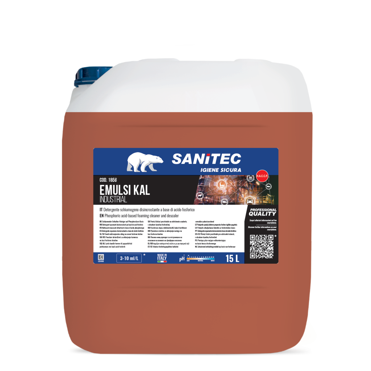 Disincrostante schiumogeno acido Sanitec Emulsi-Kal 15 litri