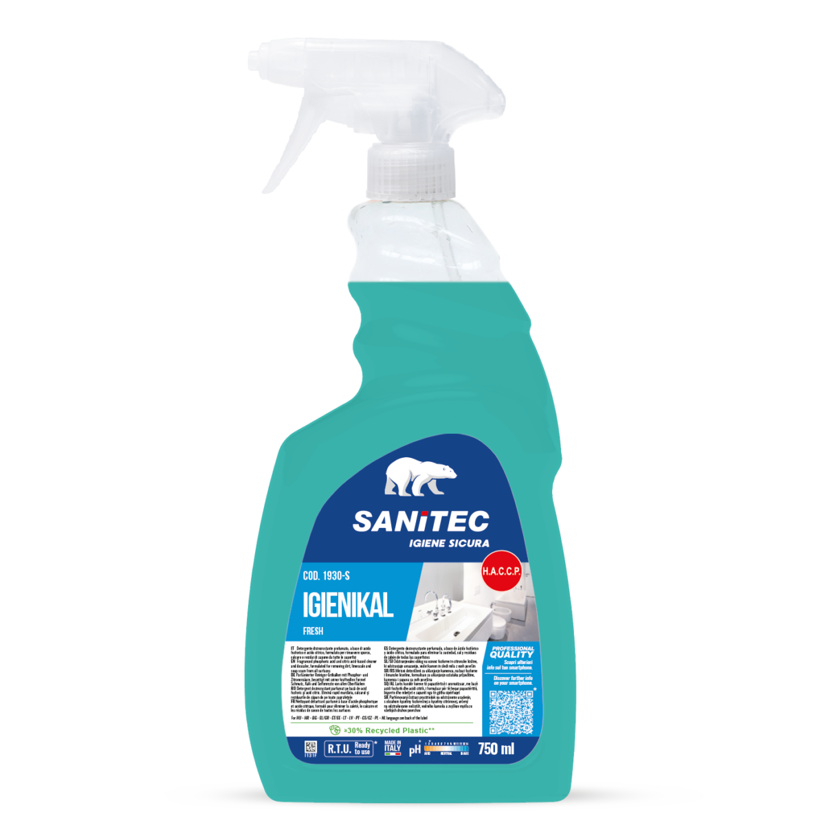 Detergente disincrostante per bagni Sanitec Igienikal Fresh 750 ml
