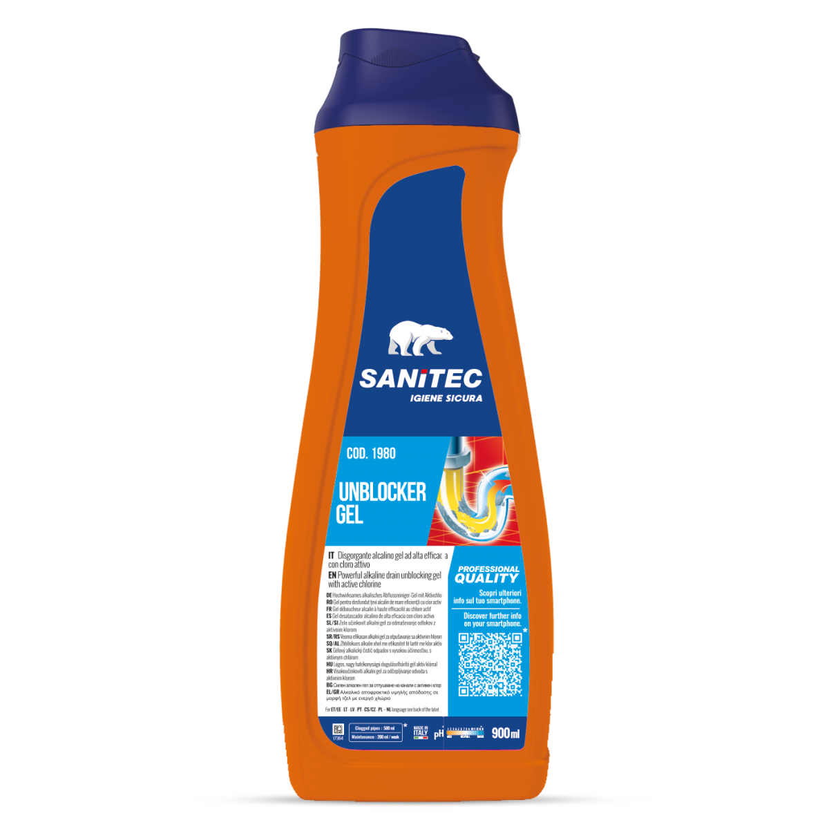 Disgorgante in gel per scarichi Sanitec Unblocker Gel 900 ml