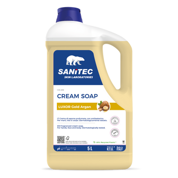 Crema di sapone mani antibatterica Sanitec Cream Soap Argan Dorato 2x5 litri