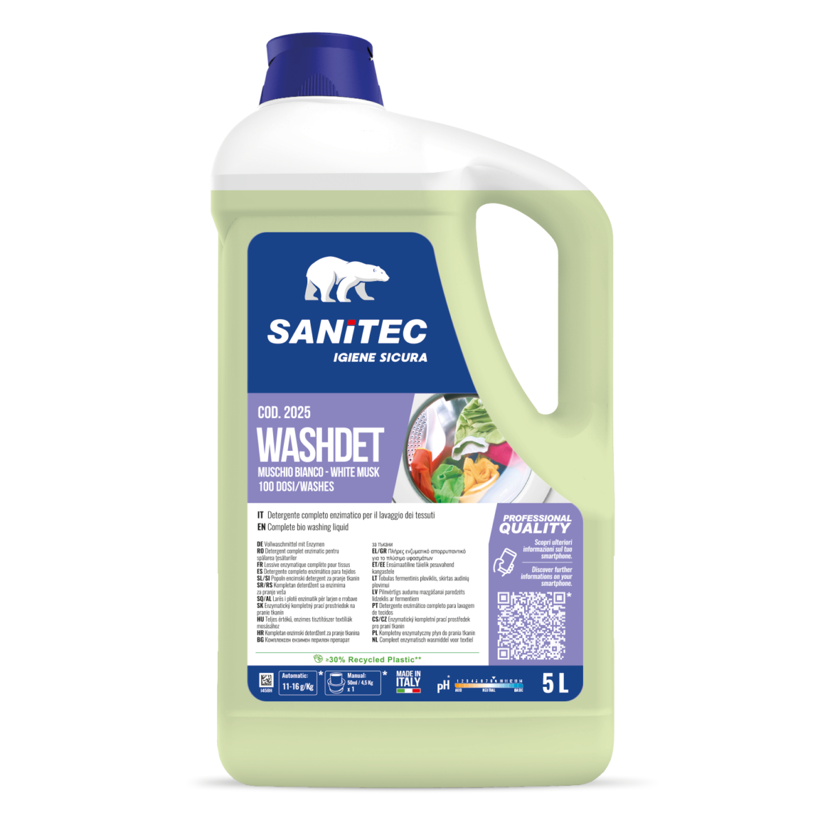 Detergente per lavaggio tessuti Sanitec WASHDET ORCHIDEA E MUSCHIO 5 lt