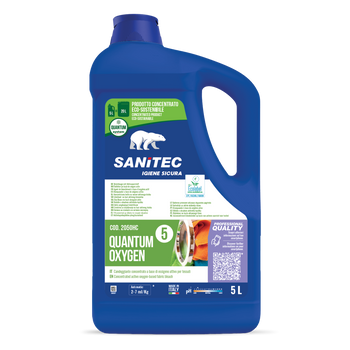 Candeggiante all'ossigeno attivo per lavanderia Sanitec Quantum Oxygen 5 litri