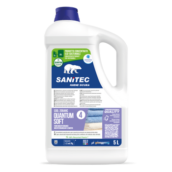 Ammorbidente concentrato per lavanderia Sanitec Quantum Soft Fiori Mediterranei 5 litri