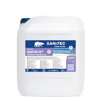 Ammorbidente concentrato per lavanderia Sanitec Quantum Soft Fiori Mediterranei 15 litri